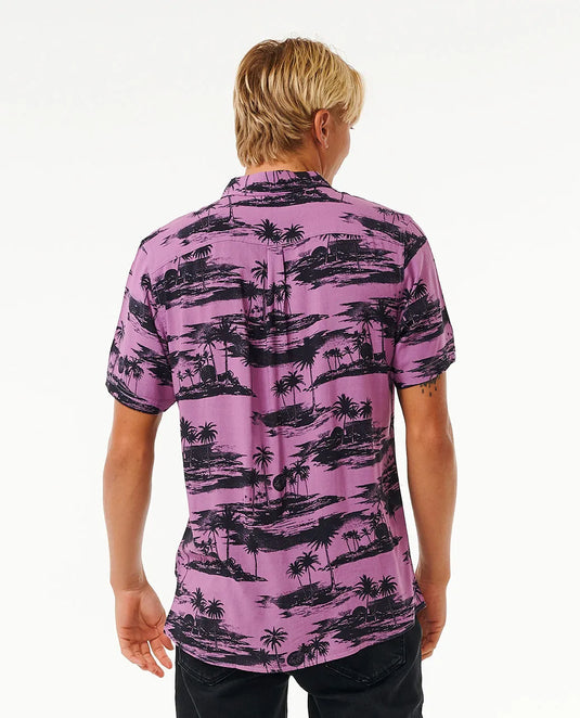 Rip Curl Men's Party Pack Short Sleeve Shirt Dusty Purple 032MSH-4775