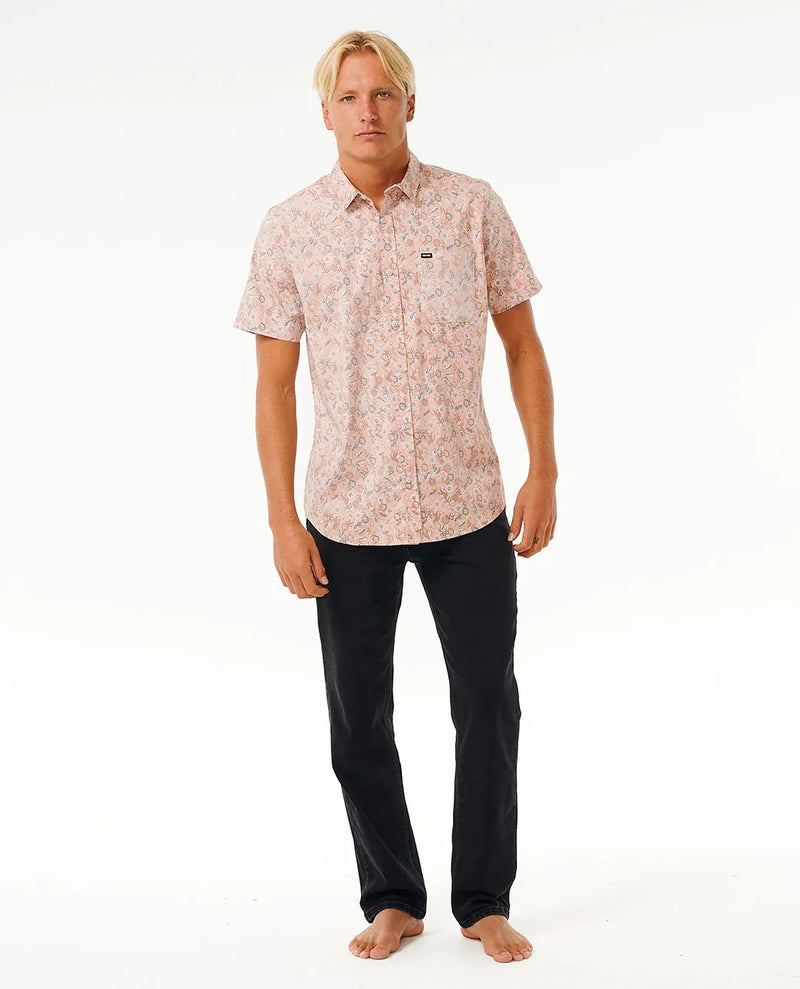 Load image into Gallery viewer, Rip Curl Men&#39;s Floral Reef Short Sleeve Shirt Standard Fit Clay 03DMSH-0136
