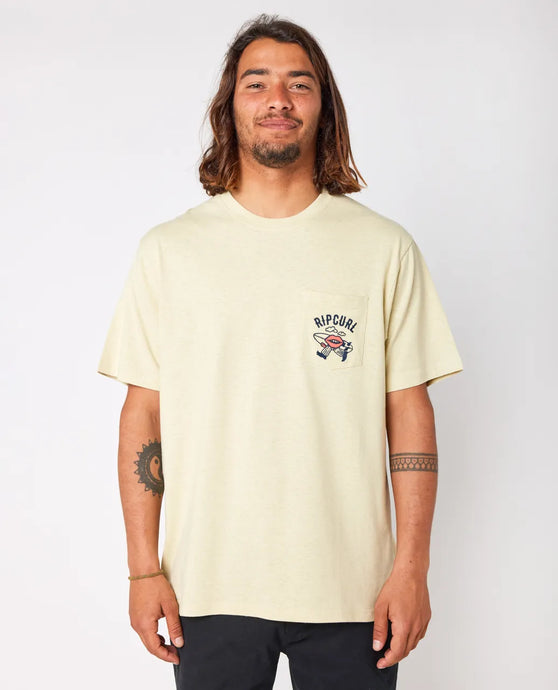 Rip Curl Men's Shaper Emb T-Shirt Vintage Yellow 0FJMTE-8872