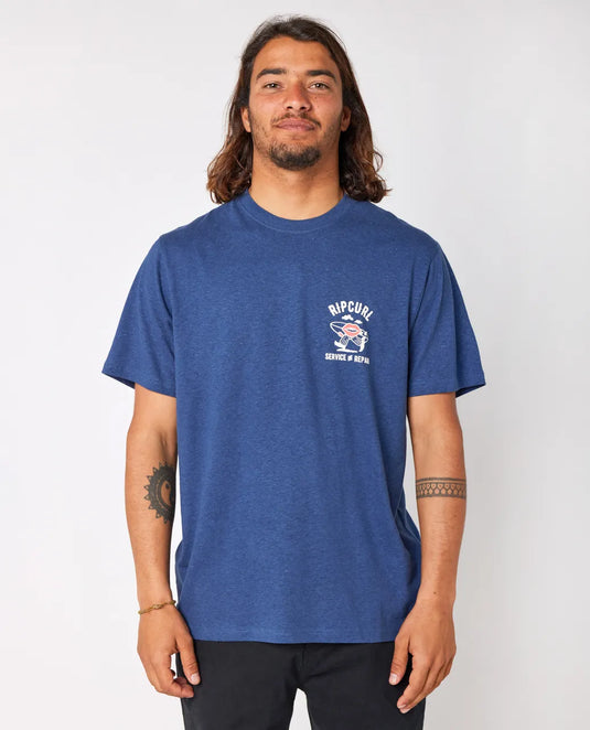 Rip Curl Men's Shaper Avenue T-Shirt Washed Navy 0FMMTE-9741