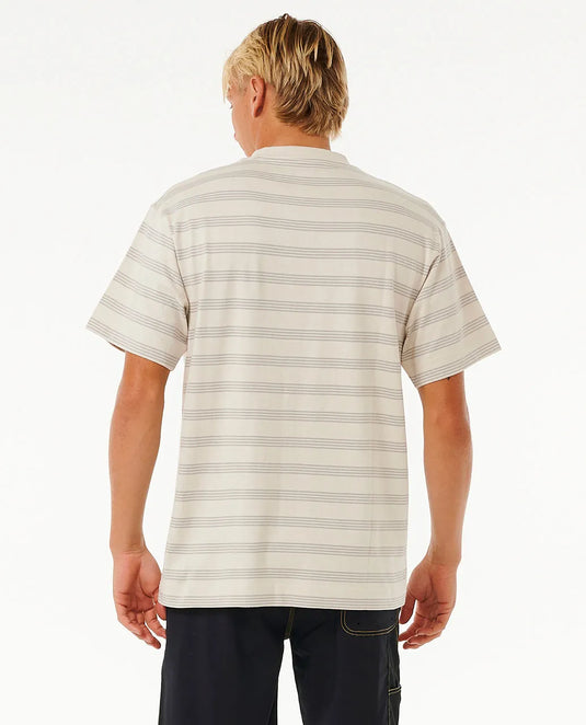 Rip Curl Men's Quality Surf Stripe T-Shirt Vintage White 0EPMTE-8861