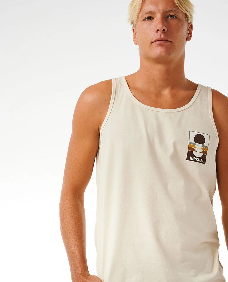 Load image into Gallery viewer, Rip Curl Men&#39;s Surf Revival Peaking Tank Vintage White 0F7MTE-8861
