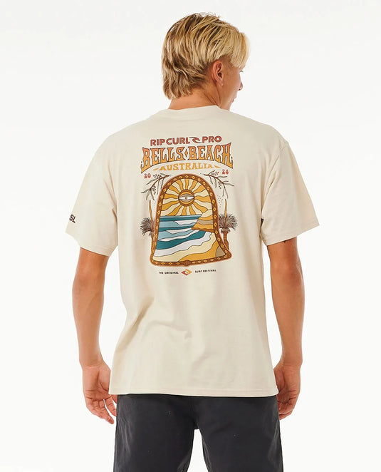 Rip Curl Men's Pro Bells Beach 2024 Line Up T-Shirt Vintage White 0FEMTE-8861