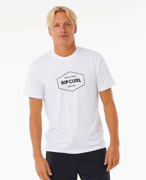 Rip Curl Men's Stapler UPF Short Sleeve T-Shirt White 14UMRV-1000