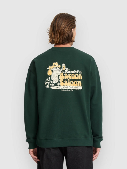 Volcom Men's Racoon Crew Sweatshirt Scarab A4632508_SCB