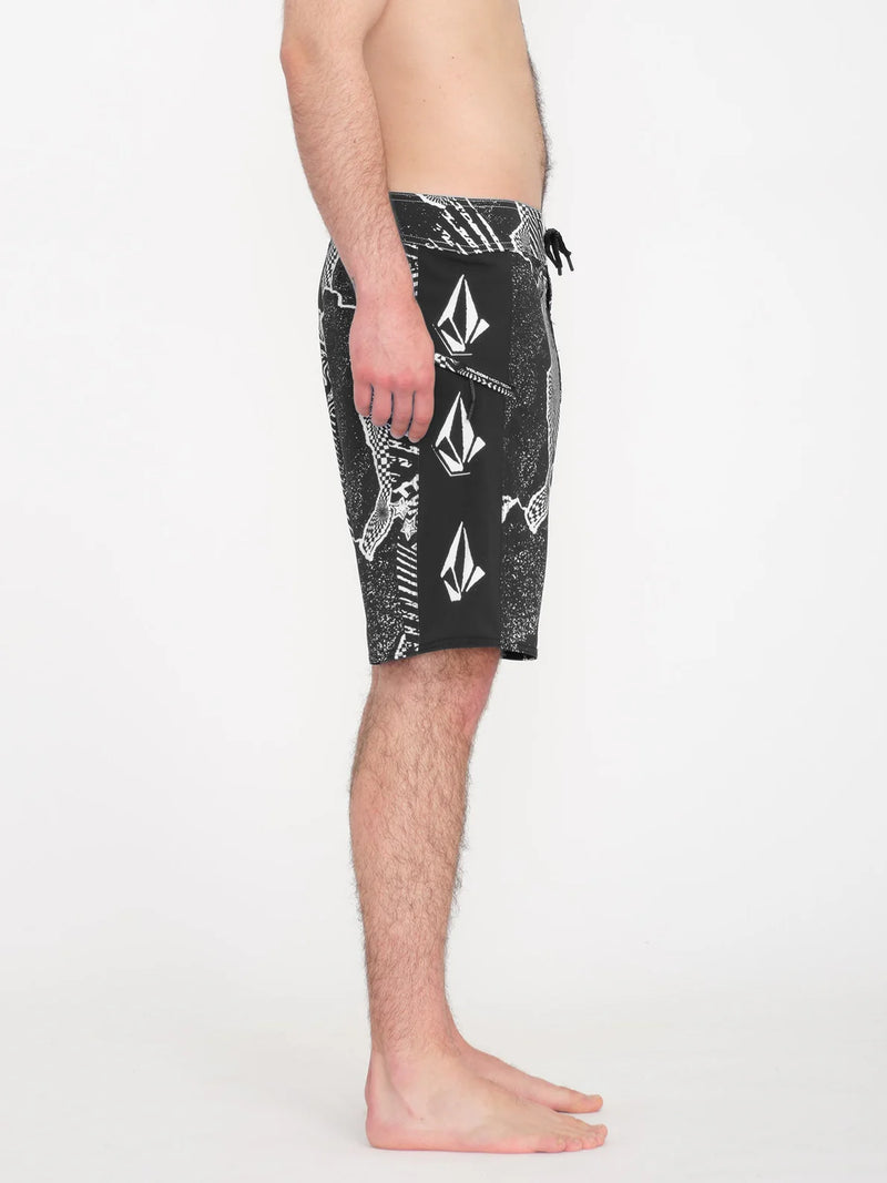 Load image into Gallery viewer, Volcom Men&#39;s Lido Iconic Mod 19&quot; Boardshorts Black/White A0812411_BWH
