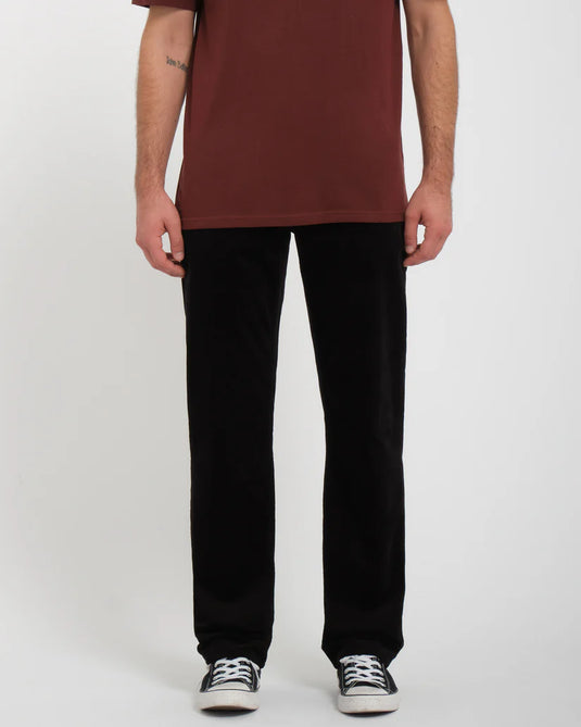 Volcom Men's Solver 5 Pocket Corduroy Trousers Black A1132312_BLK