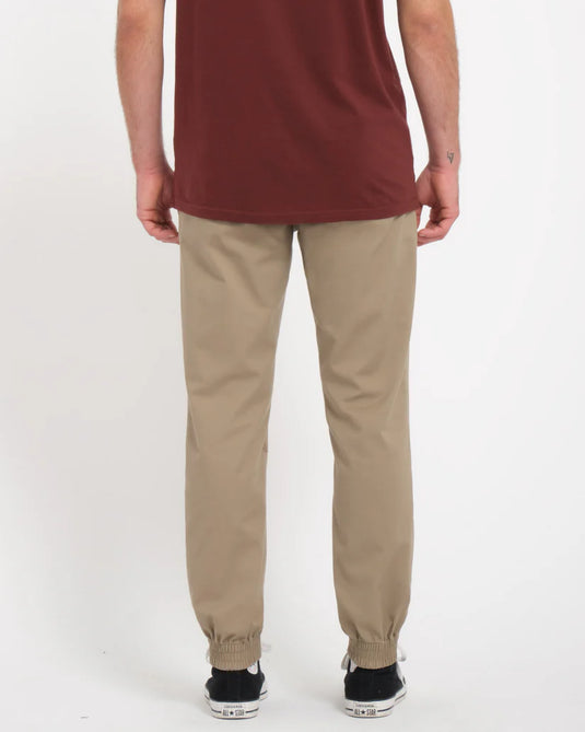 Volcom Men's Frickin Slim Joggers Pants Khaki A1212307_KHA
