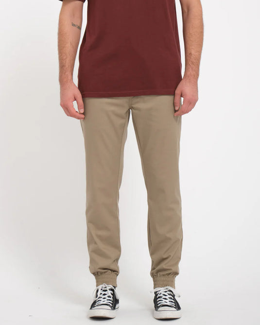 Volcom Men's Frickin Slim Joggers Pants Khaki A1212307_KHA