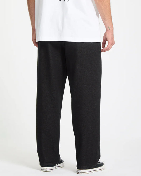 Volcom Men's Freazy Loose Elasticated Waist Jeans Black Wash A1912450_BLW