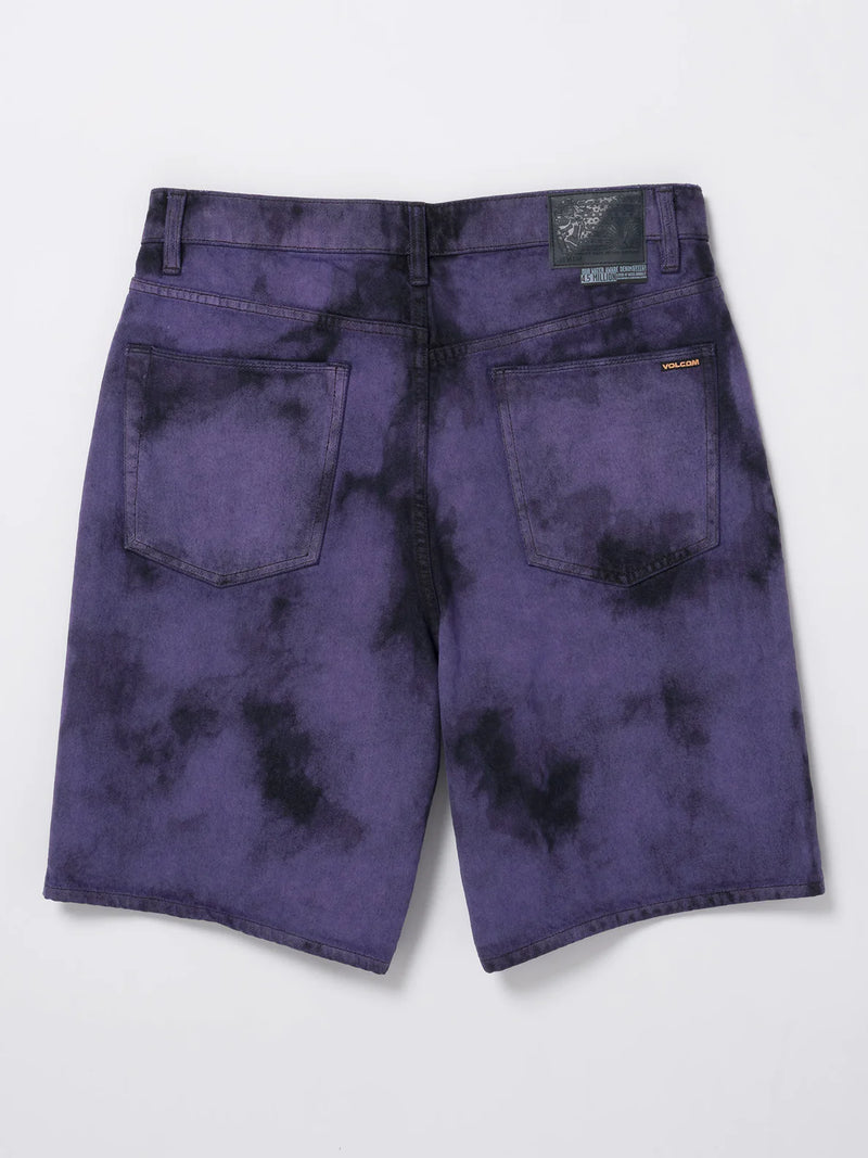Load image into Gallery viewer, Volcom Men&#39;s Billow Denim Relaxed Fit Shorts Deep Purple A2012200_DPP
