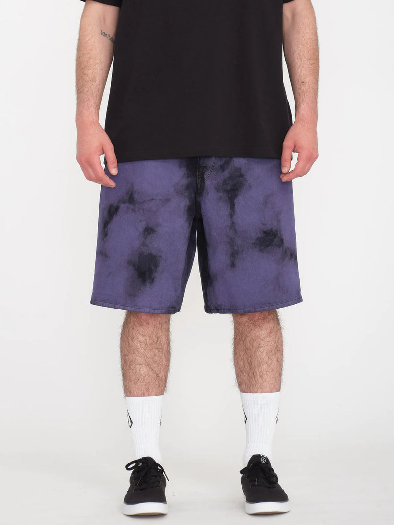 Load image into Gallery viewer, Volcom Men&#39;s Billow Denim Relaxed Fit Shorts Deep Purple A2012200_DPP
