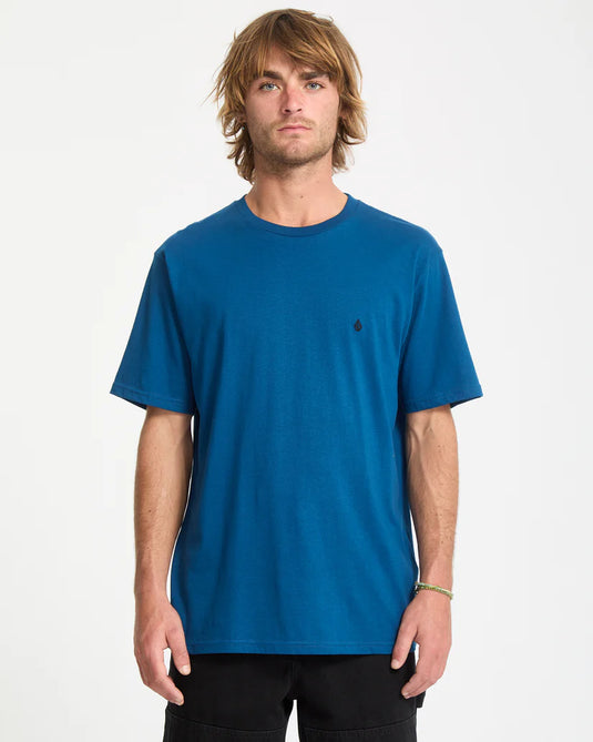 Volcom Men's Stone Blanks T-Shirt Cosmic Blue A3532550-COS