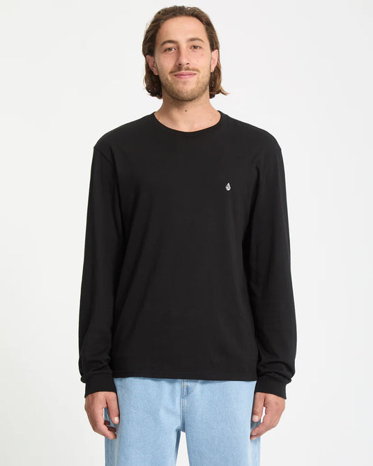 Volcom Men's Stone Blanks Long Sleeve T-Shirt Black A3632503_BLK