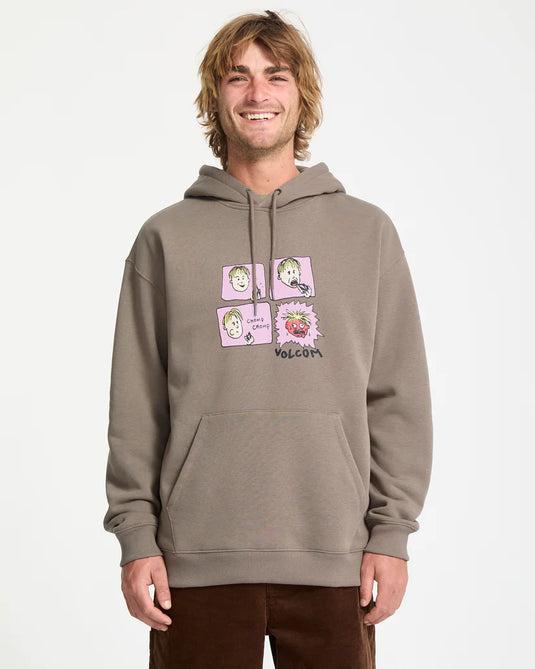 Volcom Men's Chomp Chomp Hoodie Brindle A4132508-BNL