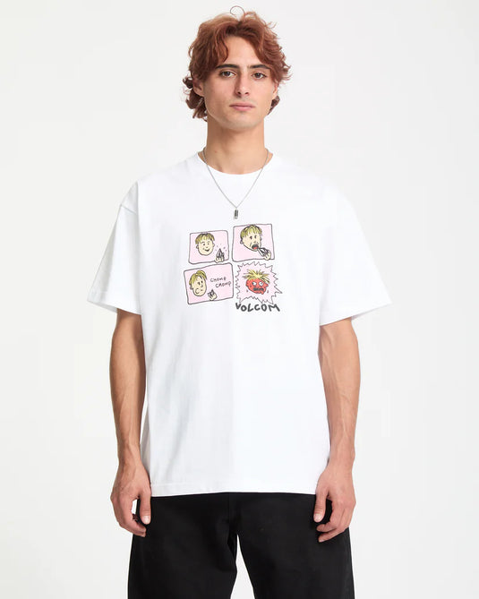 Volcom Men's Chomp Chomp T-Shirt White A5232558-WHT