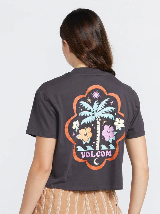 Volcom Women's Pocket Dial T-Shirt Vintage Black B3512401_VBK