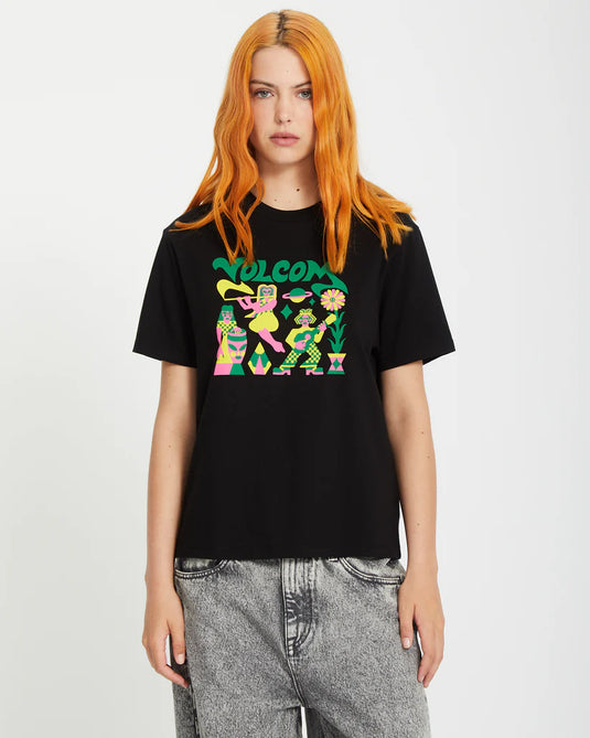 Volcom Women's Radical Daze Up T-Shirt Black B3512514_BLK