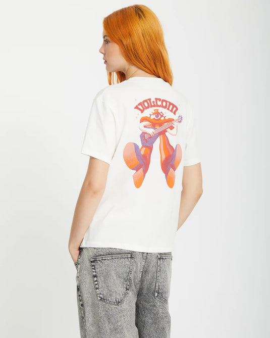 Volcom Women's Radical Daze Up T-Shirt Star White B3512514_SWH