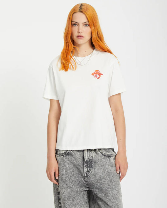 Volcom Women's Radical Daze Up T-Shirt Star White B3512514_SWH