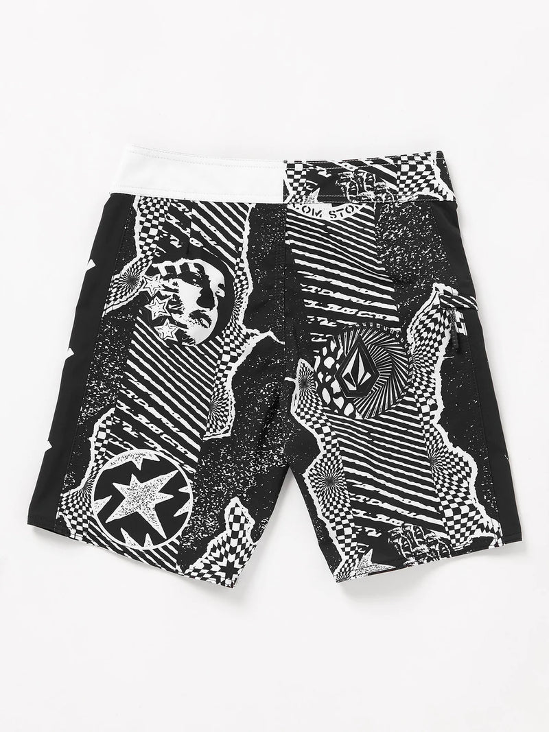 Load image into Gallery viewer, Volcom Kid&#39;s Lido Iconic Mod Boardshort Black/White C0812411_BWH

