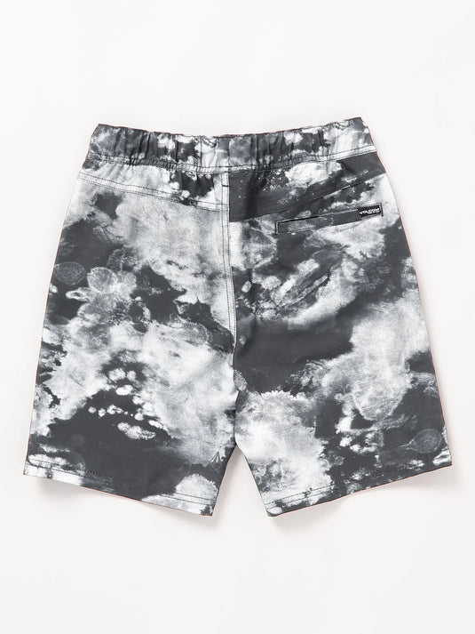 Volcom Kid's Asphalt Beach Hybrid Shorts Black/White C3212430_BWH