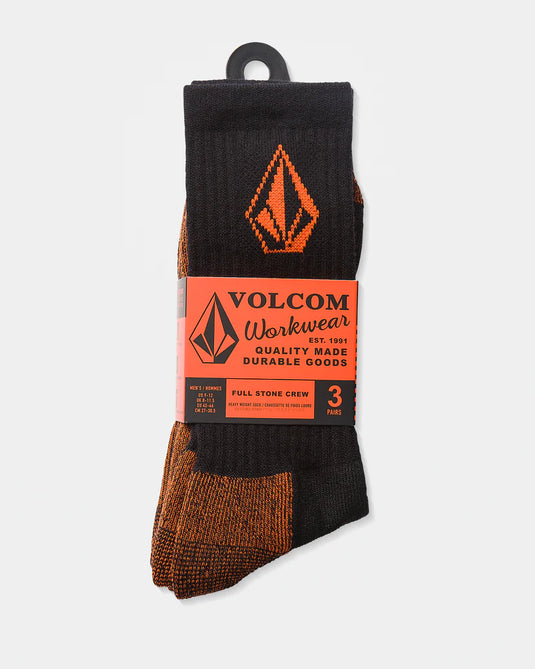 Volcom Workwear 3 Pack Socks Black D6312501_BLK