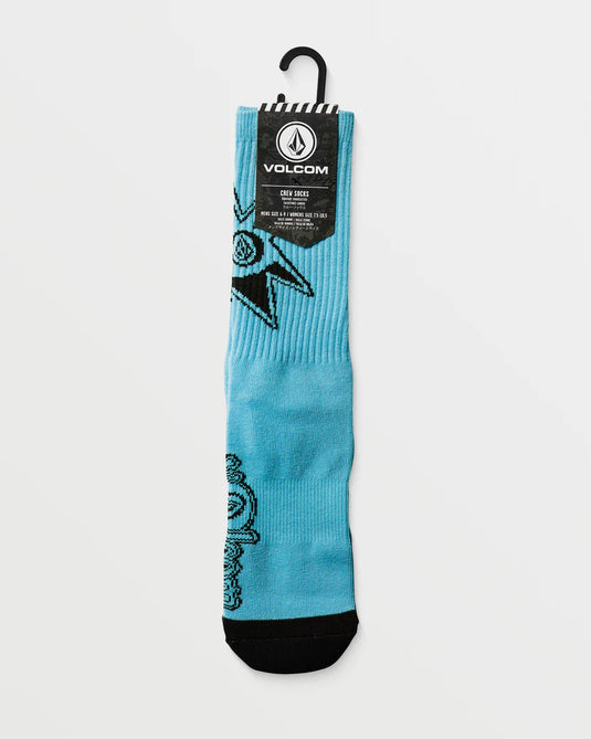 Volcom Men's Ent Socks Resin Blue D6312502_RES