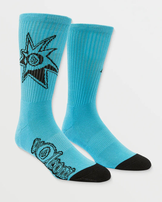 Volcom Men's Ent Socks Resin Blue D6312502_RES
