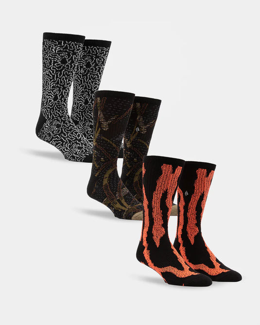 Volcom Full Stone 3 Pack Socks Multi D6312500-Multi
