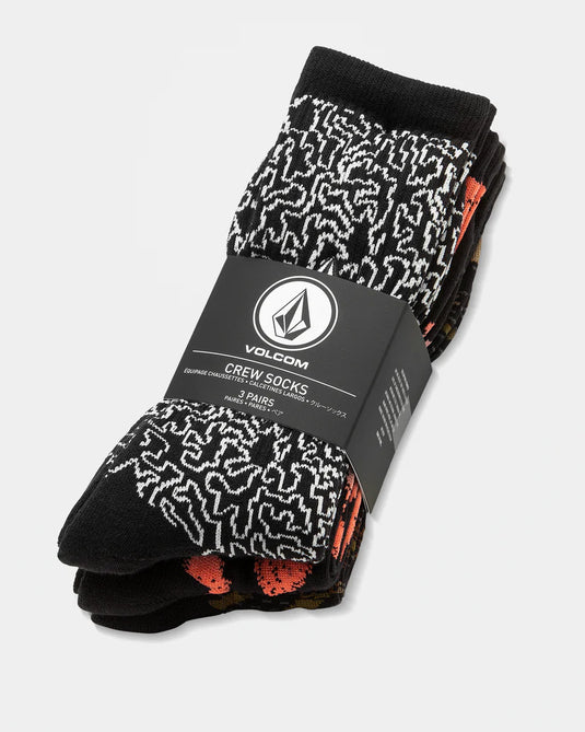 Volcom Full Stone 3 Pack Socks Multi D6312500-Multi