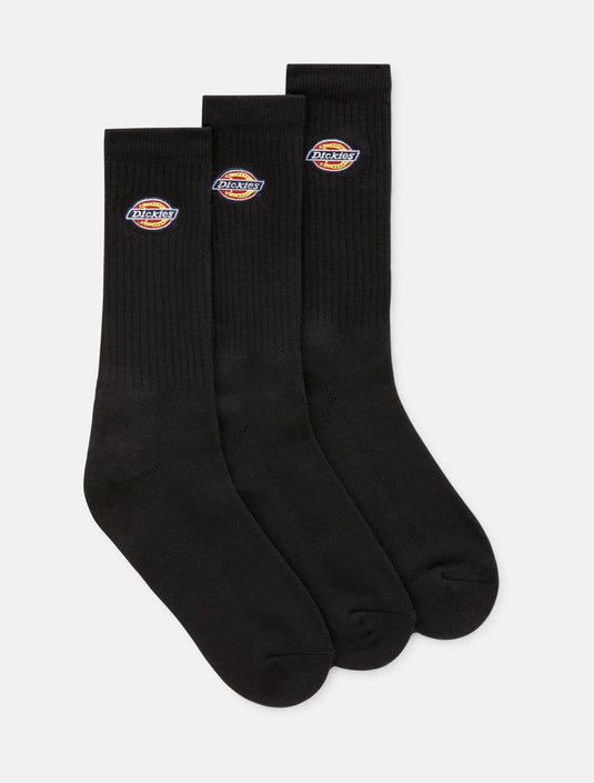 Dickies Unisex Valley Grove Socks Black (3 Pairs) DK0A4X82BLK