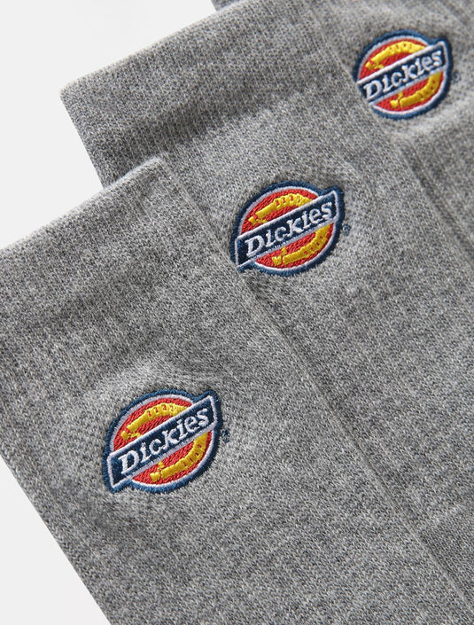 Dickies Unisex Valley Grove Socks Grey (3 Pairs) DK0A4X82GYM