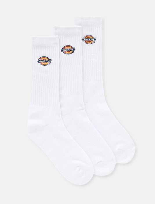 Dickies Unisex Valley Grove Socks White (3 Pairs) DK0A4X82WHX
