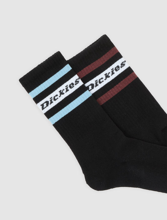 Dickies Unisex Genola (2 Pairs) Socks Black/Red DK0A4XDKL25