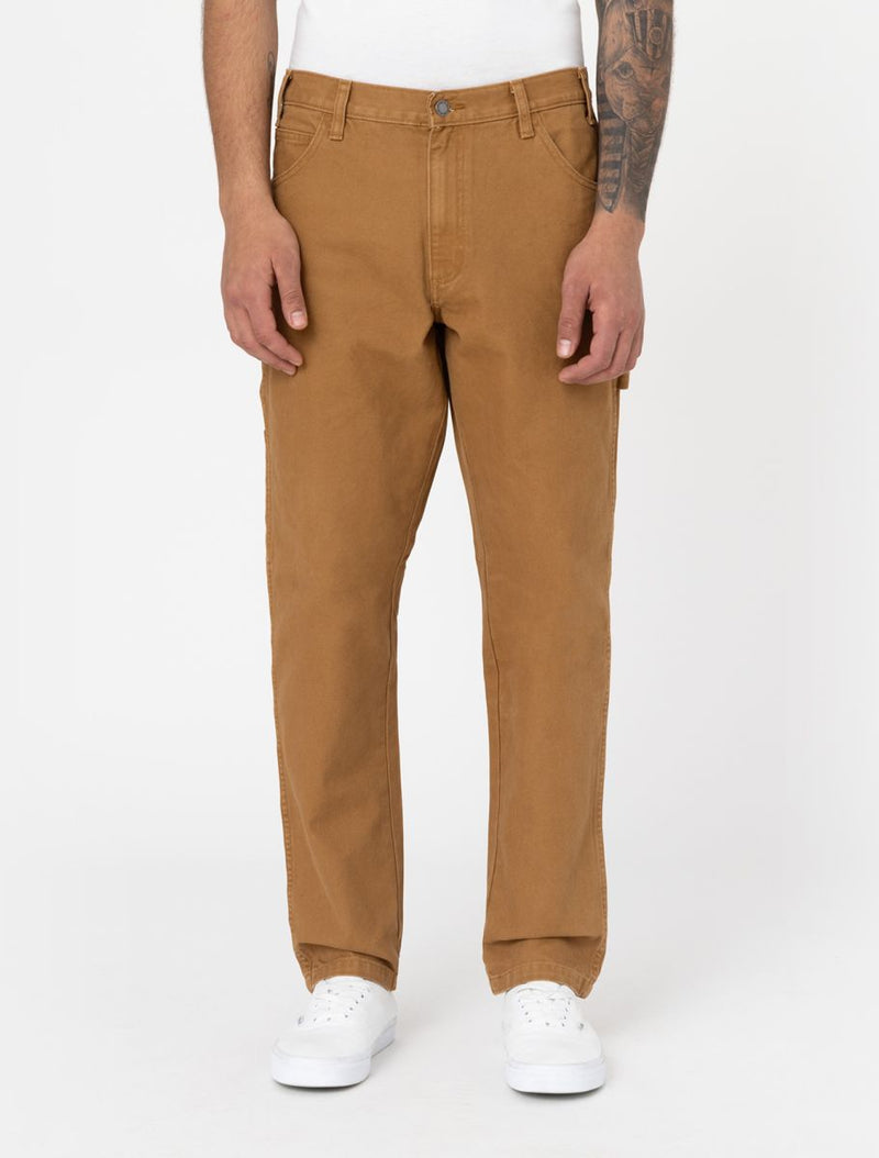 Load image into Gallery viewer, Dickies Men&#39;s Duck Canvas Carpenter Straight Fit Pants Stone Washed Brown Duck DK0A4XIFC41
