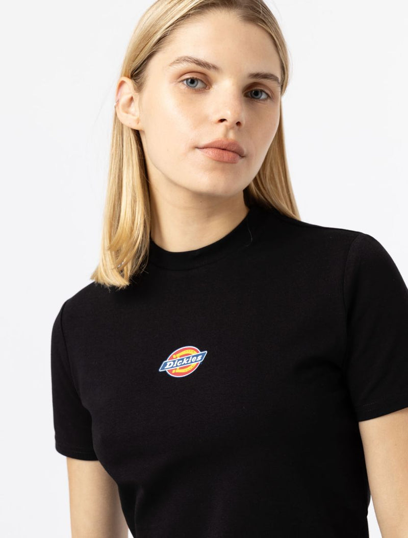 Load image into Gallery viewer, Dickies Women&#39;s Maple Valley Slim Fit T-Shirt Black DK0A4XPOBLK1
