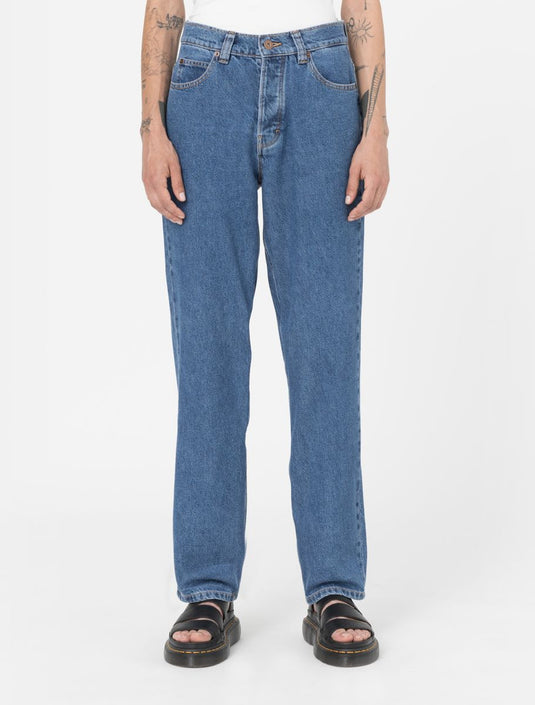 Dickies Women's Thomasville Denim Trousers Classic Blue DK0A4XYLCLB1