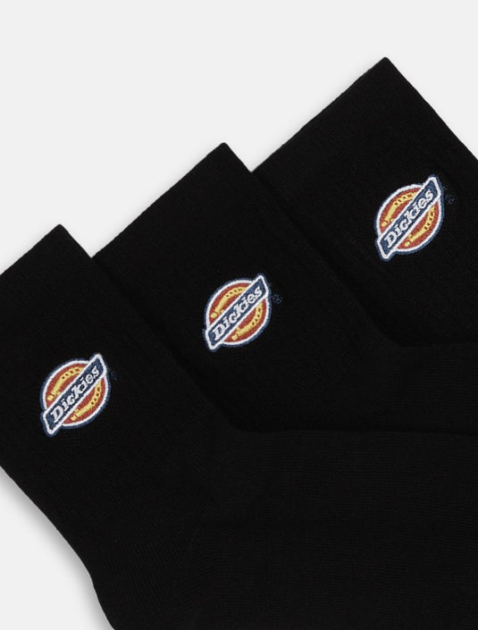 Dickies Unisex Mid Valley Grove Socks Black (3 Pairs) DK0A4Y9OBLK