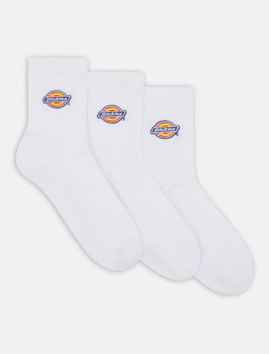 Dickies Unisex Mid Valley Grove Socks White (3 Pairs) DK0A4Y9OWHX