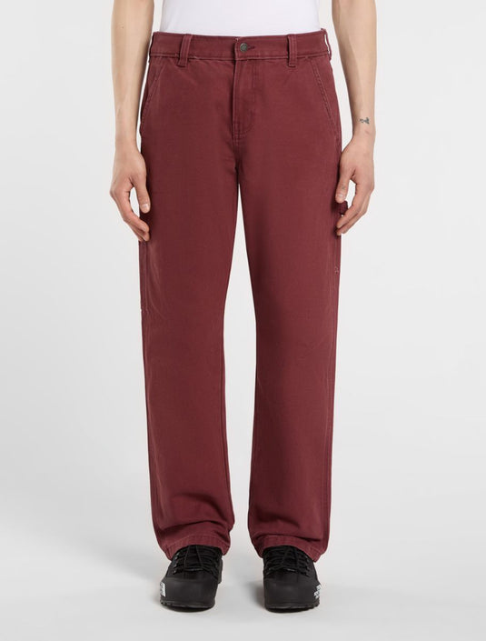 Dickies Men's Regular Canvas Carpenter Pants Burgundy DK0A87PDL161