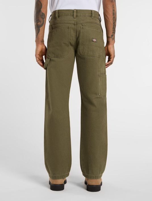 Dickies Men's Regular Canvas Carpenter Pants Military Green DK0A87PDMGR