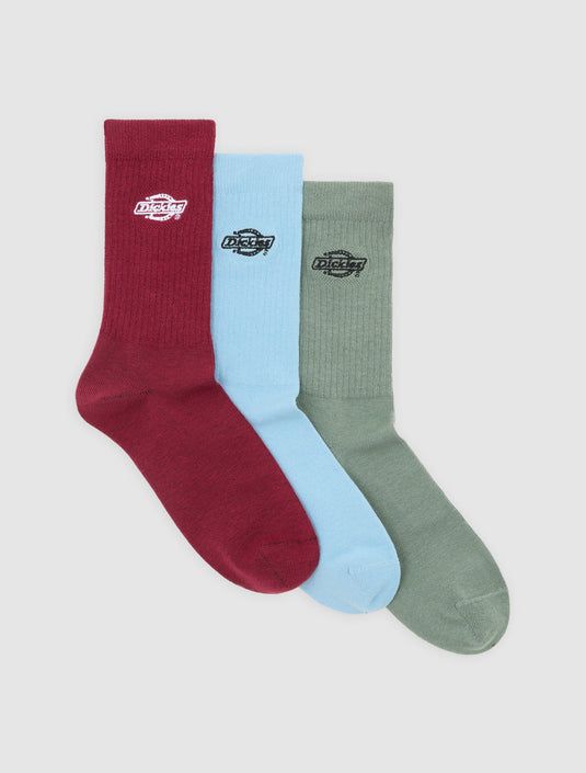 Dickies Unisex Summerdale (3 Pairs) Socks Brick Red DK0A88QJK74