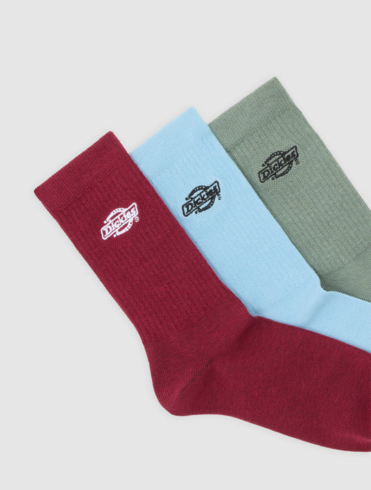 Dickies Unisex Summerdale (3 Pairs) Socks Brick Red DK0A88QJK74