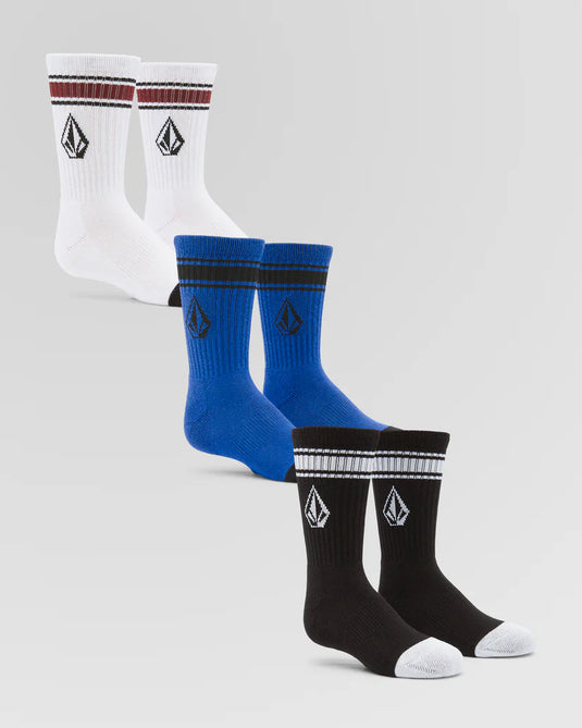 Volcom Kids Full Stone Socks (3 Pack) Multi F6332431_MLT