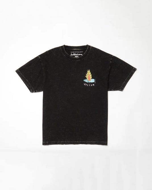 Volcom Kid's Bob Mollema 1 T-Shirt Washed Black HA448VB8_WSB