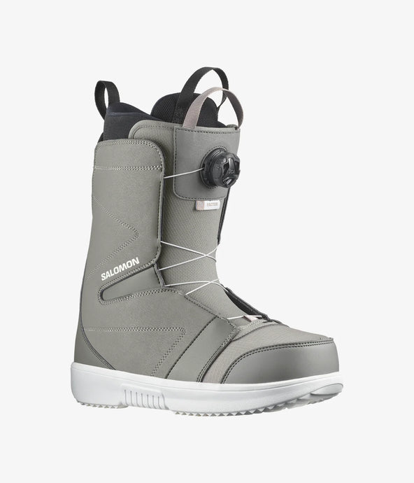 Salomon Men's Faction BOA Snowboard Boots Steeple Gray/Pewter/White L47246100