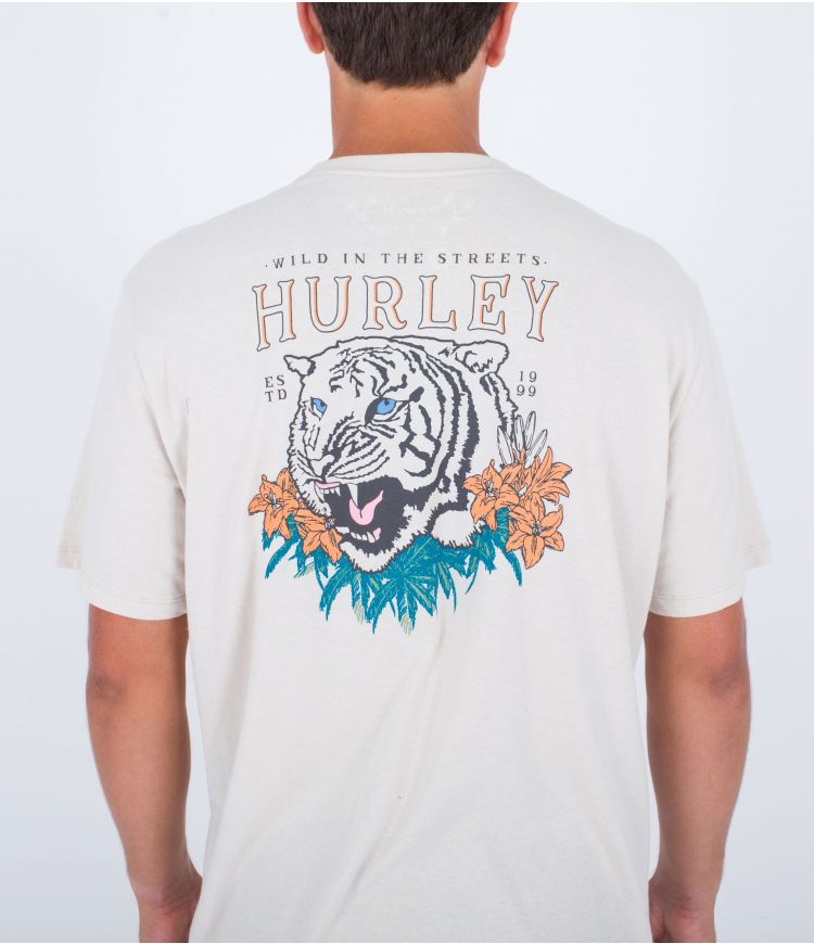 Load image into Gallery viewer, Hurley Evd Tiger Palm T-Shirt Bone MTS0037790-H073
