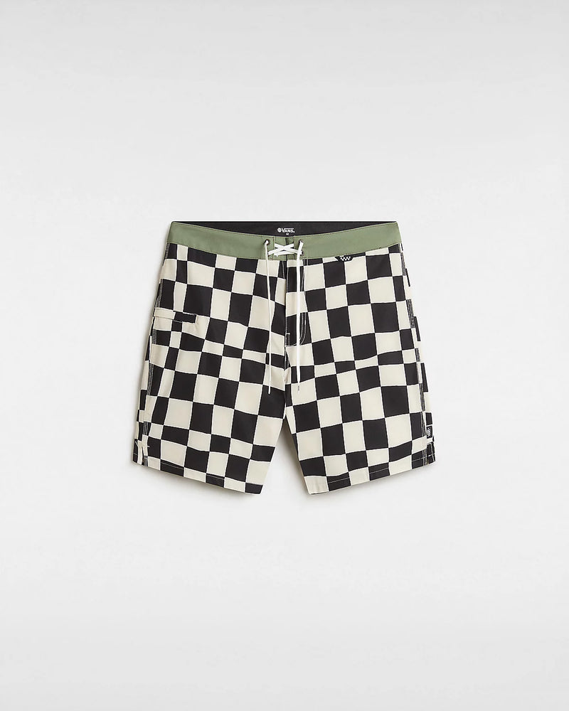 Load image into Gallery viewer, Vans Men&#39;s The Daily Check 17&quot; Boardshorts Oatmeal/Black VN0007XSZO2
