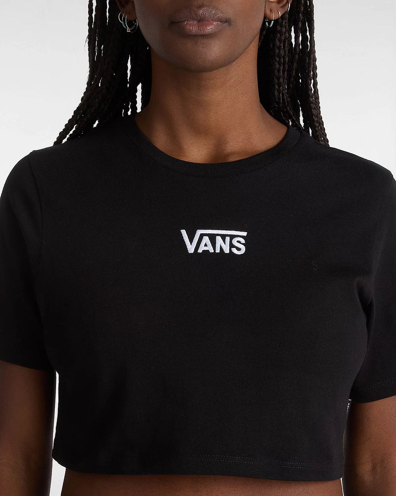 Load image into Gallery viewer, Vans Women&#39;s Flying V Crew Crop T-Shirt Black VN000GFFBLK
